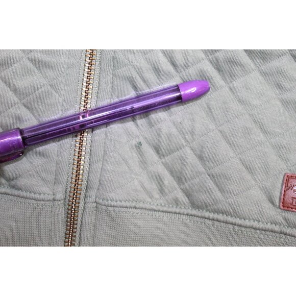 LL Bean Quilted Full Zipper Sweatshirt Sea Green Size Large - Picture 11 of 12